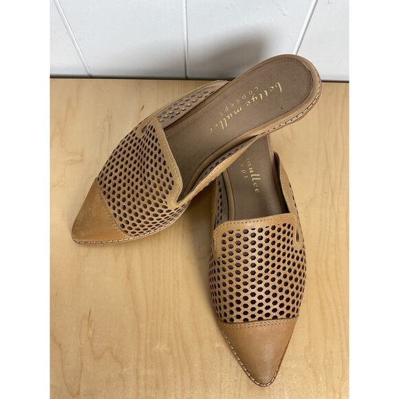 Bettye Muller Women's Concept Cara Perforated Leather Mules Brown Tan Size 7M - Picture 5 of 9